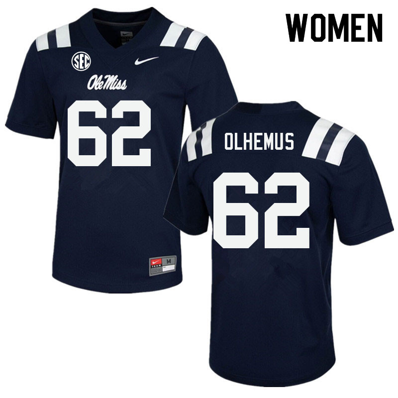 Andrew Polhemus Ole Miss Rebels NCAA Women's Navy #62 Stitched Limited College Football Jersey NBO7158TB